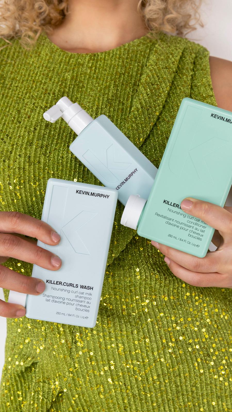 Beautiful woman with makeup and sleek hairstyle transformation