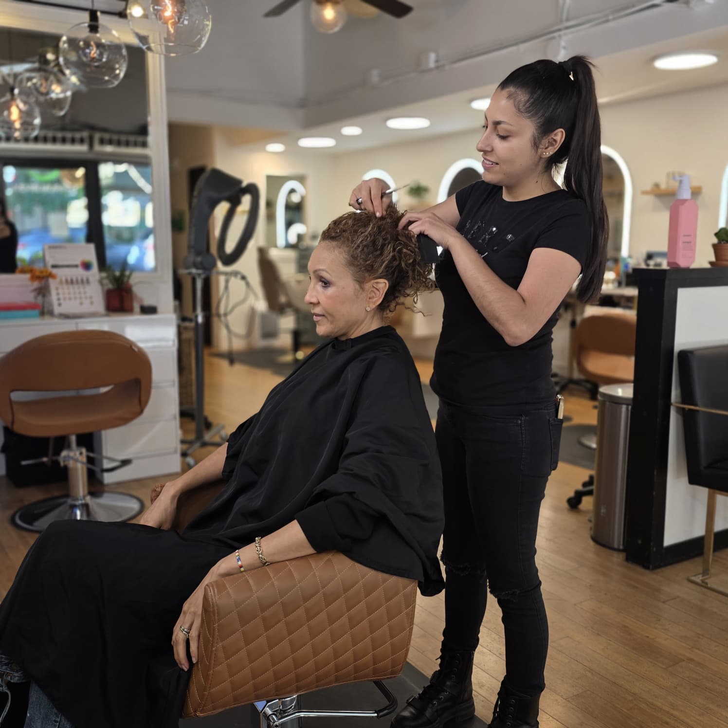 Elegant facial treatment and skincare results