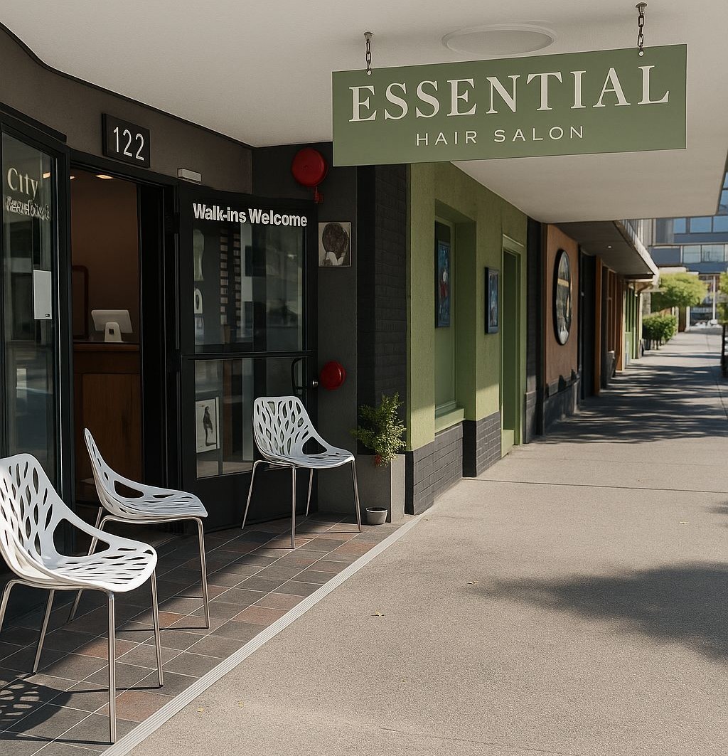 Essential Salon Reception Area - Welcoming space with modern furniture